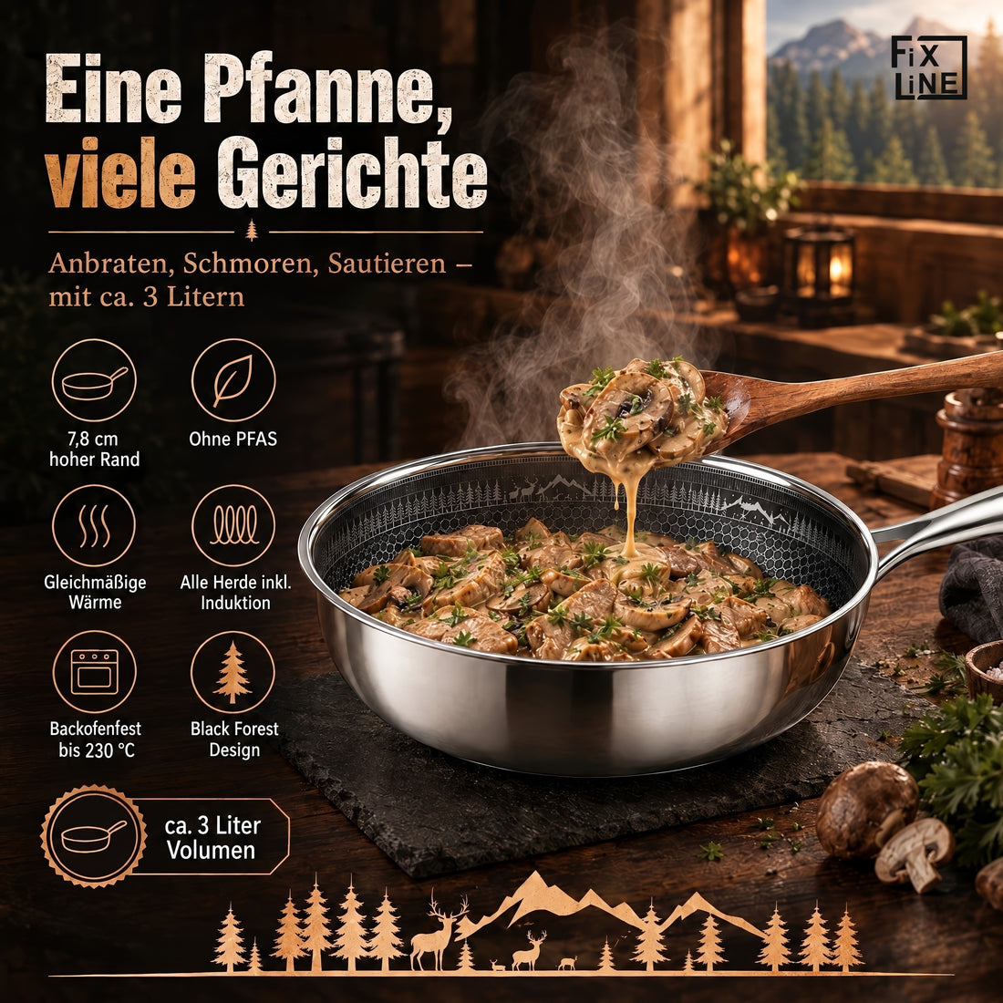 Eine Pfanne, viele Gerichte