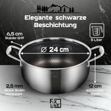 Kochtopf 24cm / 5 Liter Volumen in Black Forest Design