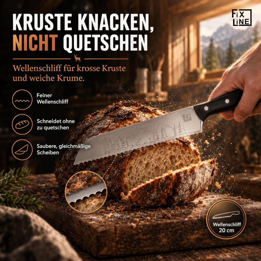 Kruste knacken, nicht quetschen