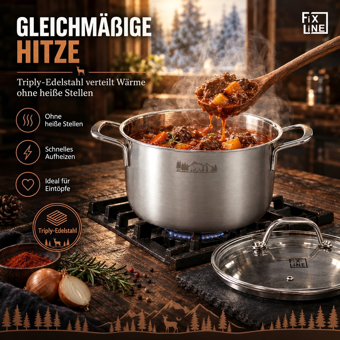 Gleichmäßige Hitze